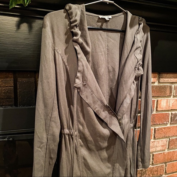 Bleuh Ciel Green Army Waterfall Jacket Coat XS - Picture 3 of 8